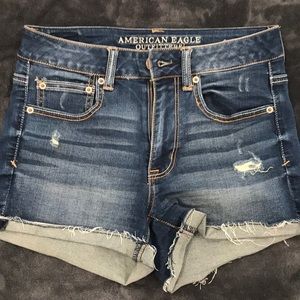 High waisted denim shorts